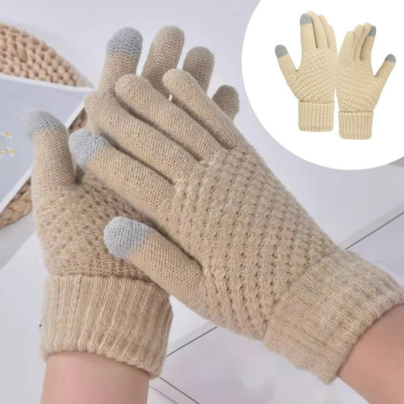 Womens Gloves,Touch Screen Gloves Women,Women'S Winter Gloves,Cream Gloves For Cold Weather Thermal Knit Elastic Soft Touch Screen Glove For Running Driving Hiking,1 Pair,Yellow