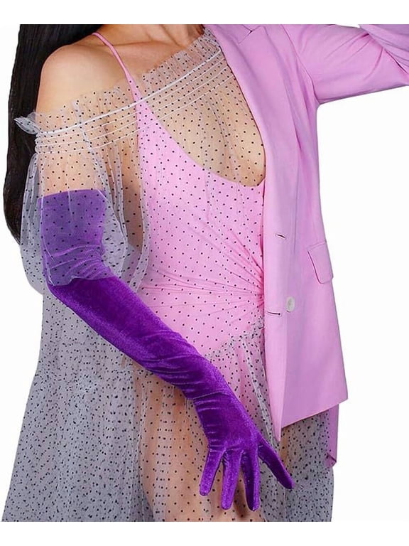 Womens Gloves Velvet Long Tea Party Wedding Prom Formal Gloves Costume Gloves