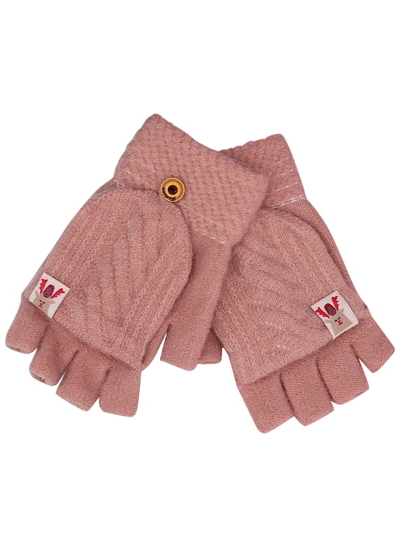 Womens Gloves Winter Jacquard Mesh Plus Velvet Thick Knitted Autumn Winter Warm Pattern Adult Gloves Daily Matching