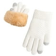 thumbnail image 1 of Womens Gloves Winter New Winter Velvet Thickened Warm Gloves Women's Gloves Outdoor Cold Proof Gloves Style B-83 White One Size, 1 of 2