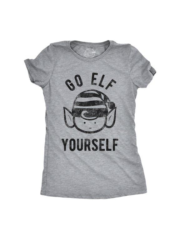 Womens Go Elf Yourself T Shirt Funny Christmas Helper Tee for Ladies Womens Graphic Tees