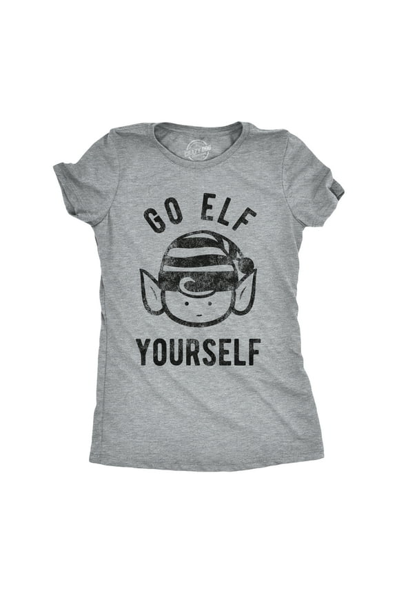 Womens Go Elf Yourself T Shirt Funny Christmas Helper Tee for Ladies Womens Graphic Tees