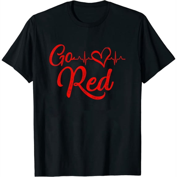 Womens Go Red - American Heart Health Month Awareness In February T-Shirt Black Medium