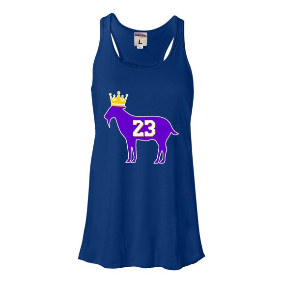 Womens Goat James G.O.A.T. King Flowy Racerback Tank Top T-Shirt
