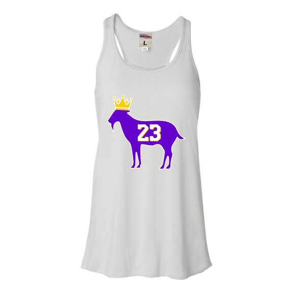 Womens Goat James G.O.A.T. King Flowy Racerback Tank Top T-Shirt