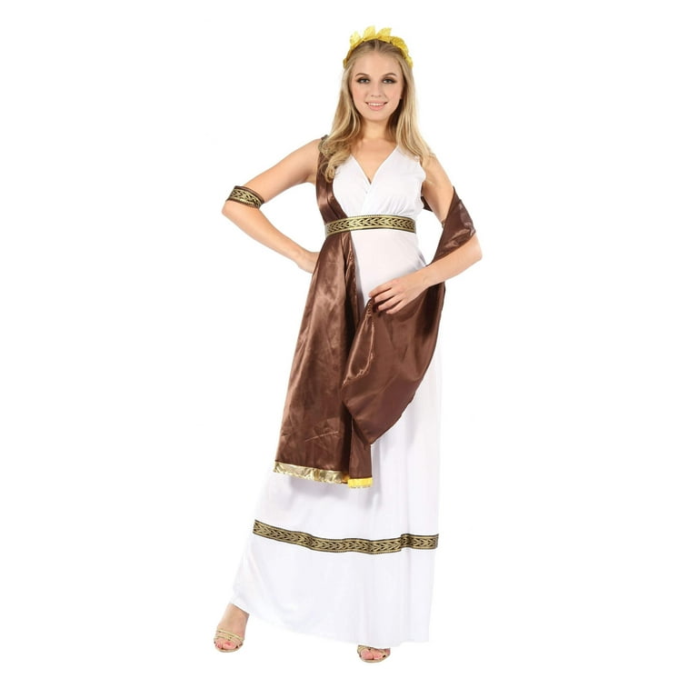Womens Goddess With Brown Sash Adult Costume Female Halloween Womens Goddess With Brown Sash Adult Costume Female Halloween