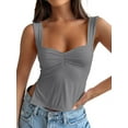 thumbnail image 1 of Womens Going Out Crop Tops Backless Tank Tops Summer Y2k Teen Basics Cute Clothes Light Gray L, 1 of 7