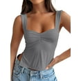 thumbnail image 1 of Womens Going Out Crop Tops Backless Tank Tops Summer Y2k Teen Basics Cute Clothes Light Gray XS, 1 of 7