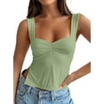 thumbnail image 1 of Womens Going Out Crop Tops Backless Tank Tops Summer Y2k Teen Basics Cute Clothes Light Green M, 1 of 5
