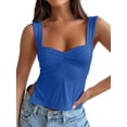 thumbnail image 1 of Womens Going Out Crop Tops Backless Tank Tops Summer Y2k Teen Basics Cute Clothes Royal Blue M, 1 of 7