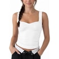 thumbnail image 1 of Womens Going Out Tank Tops Sweetheart Neck Double Lined Backless Crop Top Sleeveless Y2K Party Top, 1 of 5