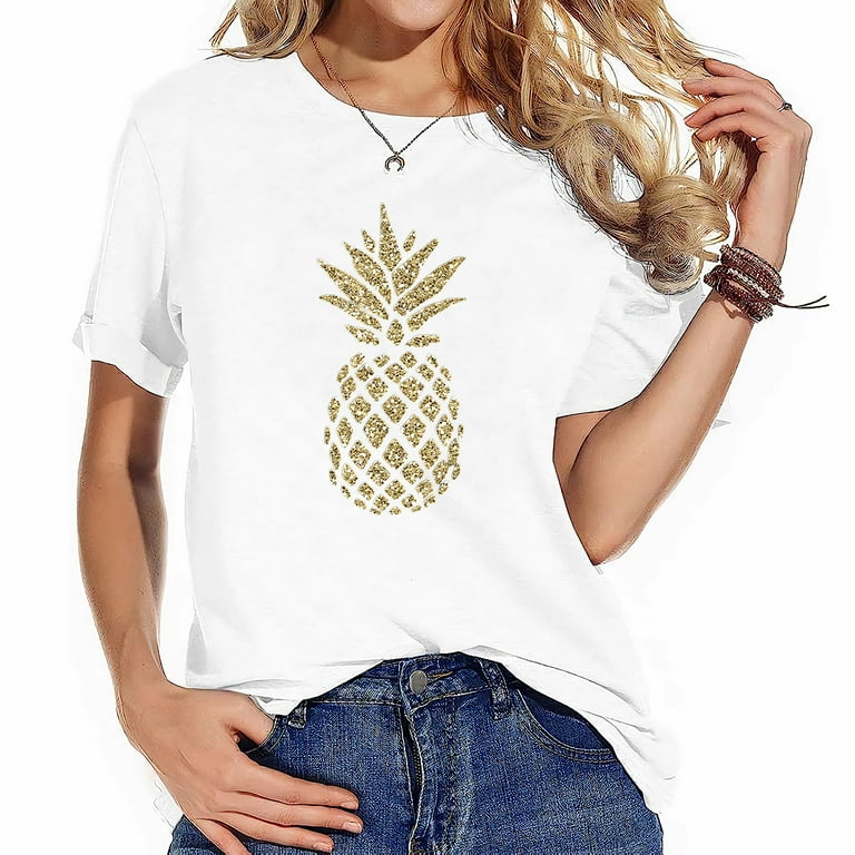 Gold Glitter Pineapple T Shirt Design Gold Glitter Pineapple T Shirt Design