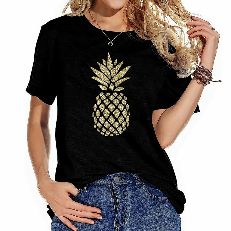 Gold Glitter Pineapple T Shirt Design Gold Glitter Pineapple T Shirt Design