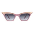 thumbnail image 1 of Womens Gold Metal Eyebrow Square Cat Eye Horn Rim Sunglasses Pink Smoke, 1 of 4