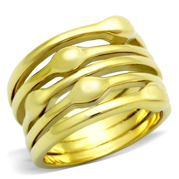Womens Gold Ring 316L Stainless Steel Anillo Color Oro Para Mujer Ninas Acero Inoxidable Mercy