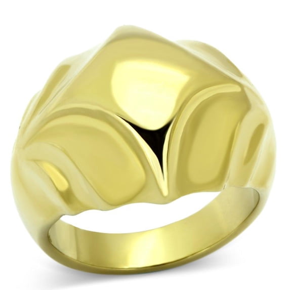 Womens Gold Ring 316L Stainless Steel Anillo Color Oro Para Mujer Ninas Acero Inoxidable with Top Grade Crystal in Multi Color Persis