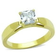 thumbnail image 1 of Womens Gold Ring Stainless Steel Anillo Color Oro Para Mujer Ninas Acero Inoxidable with AAA Grade CZ in Clear Ahlai, 1 of 4