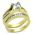 thumbnail image 1 of Womens Gold Ring Stainless Steel Anillo Color Oro Para Mujer Ninas Acero Inoxidable with AAA Grade CZ in Clear Rose, 1 of 4