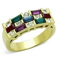 thumbnail image 1 of Womens Gold Ring Stainless Steel Anillo Color Oro Para Mujer Ninas Acero Inoxidable with Top Grade Crystal in Multi Color Abigail, 1 of 4