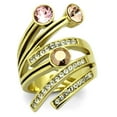 thumbnail image 1 of Womens Gold Ring Stainless Steel Anillo Color Oro Para Mujer Ninas Acero Inoxidable with Top Grade Crystal in Multi Color Persis, 1 of 4