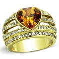thumbnail image 1 of Womens Gold Ring Stainless Steel Anillo Color Oro Para Mujer Ninas Acero Inoxidable with Top Grade Crystal in Topaz Rufus, 1 of 4