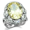 thumbnail image 1 of Womens Gold Rings High polished (no plating) 316L Stainless Steel Ring with AAA Grade CZ in Citrine Yellow TK2162, 1 of 4