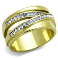 thumbnail image 1 of Womens Gold Rings Two-Tone IP Gold (Ion Plating) 316L Stainless Steel Ring with Top Grade Crystal in Clear TK1914, 1 of 4