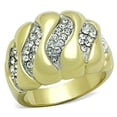 thumbnail image 1 of Womens Gold Rings Two-Tone IP Gold (Ion Plating) Stainless Steel Ring with Top Grade Crystal in Clear TK1559, 1 of 4