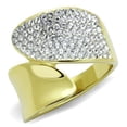 thumbnail image 1 of Womens Gold Rings Two-Tone IP Gold (Ion Plating) Stainless Steel Ring with Top Grade Crystal in Clear TK1912, 1 of 4