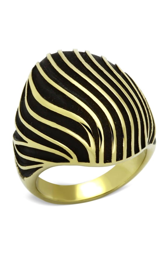 Womens Gold Zebra Ring Stainless Steel Anillo Color Oro Para Mujer Ninas Acero Inoxidable Myra