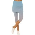 thumbnail image 1 of Womens Golf Athletic Skorts Capris Gradient Yoga Tennis Skirted Leggings Gym Active High Waist Legging with Skirts Light Blue, M, 1 of 6
