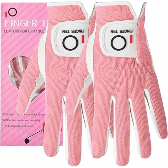 Womens Golf Glove Right Handed Golfer Left Hand Rain Grip Hot Wet All Weather Value 2 Pack, Golf Gloves Breathable Flexible for Ladies Women
