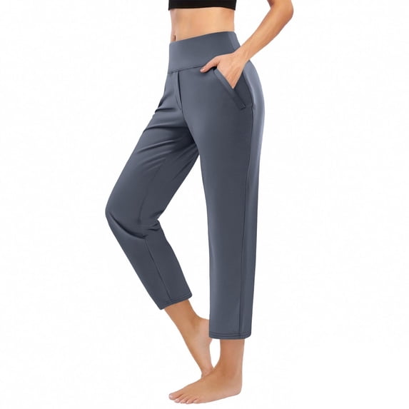 Womens Golf Pants High Waist Straight Leg Crop Pant Stretch Yoga Pants Dressy Casual Business Work Slacks