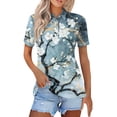 thumbnail image 1 of Womens Golf Polo Shirts Collared Short Sleeve T Shirt Lightweight Moisture Wicking Polo Casual 3 Buttons Graphic Tees Tops, 1 of 5