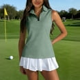 thumbnail image 1 of Womens Golf Shirt Sleeveless UPF 50+ Polo Shirts Collared Tennis Tops V Neck Athletic Workout Tank Quick Dry Mint Green L, 1 of 7