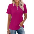 thumbnail image 1 of Womens Golf Shirt Summer 1/4 Zip Up Polo Shirts Short Sleeve Moisture Wicking Gym Workout Tops 3XL, 1 of 6