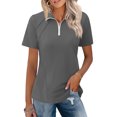 thumbnail image 1 of Womens Golf Shirt Summer 1/4 Zip Up Polo Shirts Short Sleeve Moisture Wicking Gym Workout Tops M, 1 of 6