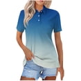 thumbnail image 1 of Womens Golf Shirts Casual Short Sleeve Button Lapel Moisture Wicking T-Shirts Loose Gradient Printed Dressy Collared Basic Business Workout Tops, 1 of 5