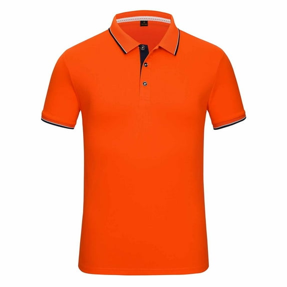 Womens Golf Shirts Short Sleeve Sun Protection Tennis Polos Collared Tops Quick Dry Workout Running T Shirt(Orange 4XL)