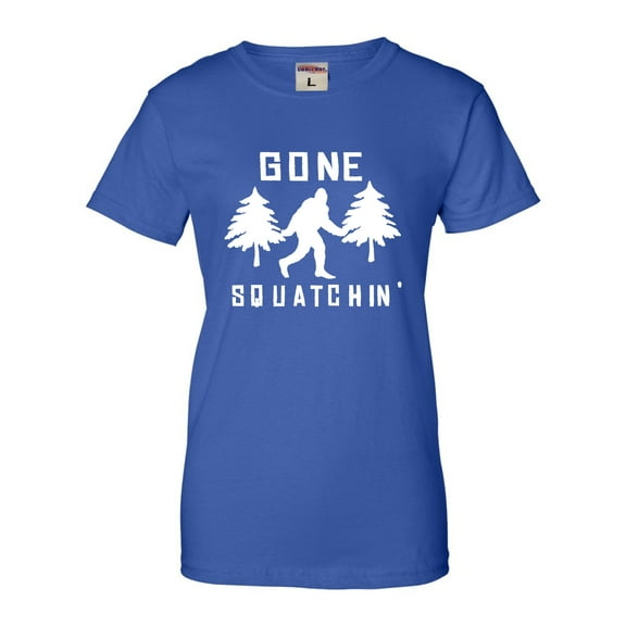 Womens Gone Squatchin' Gone Squatching Bigfoot Sasquatch T-Shirt