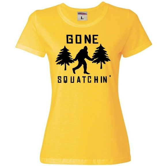 Womens Gone Squatchin' Gone Squatching Bigfoot Sasquatch T-Shirt