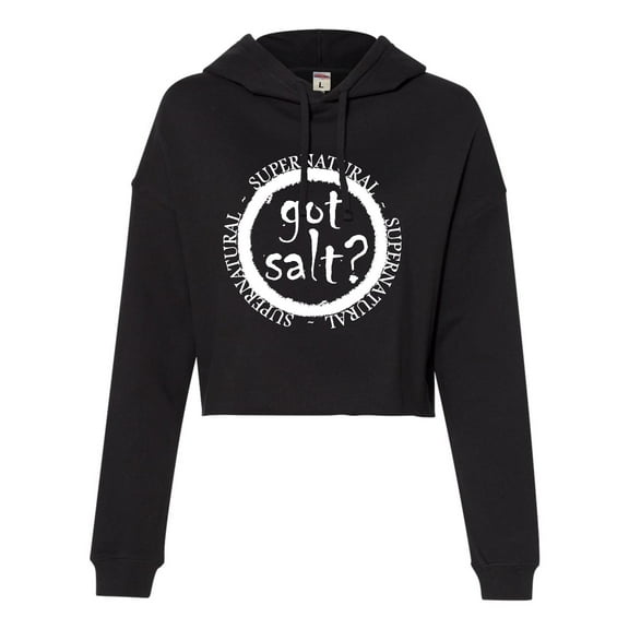 Womens Got Salt? Supernatural Cropped Hooded Sweatshirt