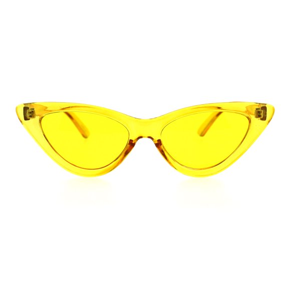 Womens Gothic Cat Eye Pop Color Funk Vintage Sunglasses Yellow