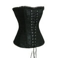 thumbnail image 1 of Womens Gothic Renaissance Corset, Vintage Floral Lace Patchwork Bustier Lace-Up Boned Bustier Bodice Black XXL, 1 of 2