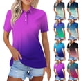 thumbnail image 1 of Womens Gradient Polo Shirts Performance Tech Short Sleeve Moisture Wicking Quick-Dry Sport Golf Tennis T-Shirts,M, 1 of 5