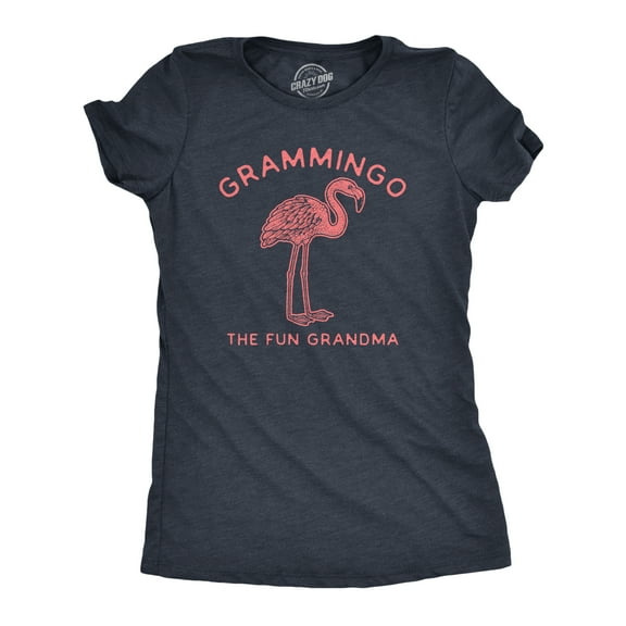 Womens Grammingo The Fun Grandma T Shirt Funny Flamingo Grandmother Graphic Novelty Tee Womens Graphic Tees