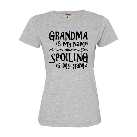 Womens Grandma Is My Name Spoiling Is My Game Deluxe Soft T-Shirt