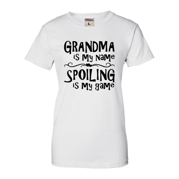 Womens Grandma Is My Name Spoiling Is My Game T-Shirt