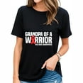thumbnail image 1 of Womens Grandpa of a Warrior HIV AIDS Awareness T-Shirt Black, 1 of 5