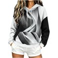 thumbnail image 1 of Womens Graphic Hoodies Drawstring Loose Pullover Hooded Sweatshirts with Pocket Drop Shoulder Long Sleeve Tops (3XL, Black), 1 of 5